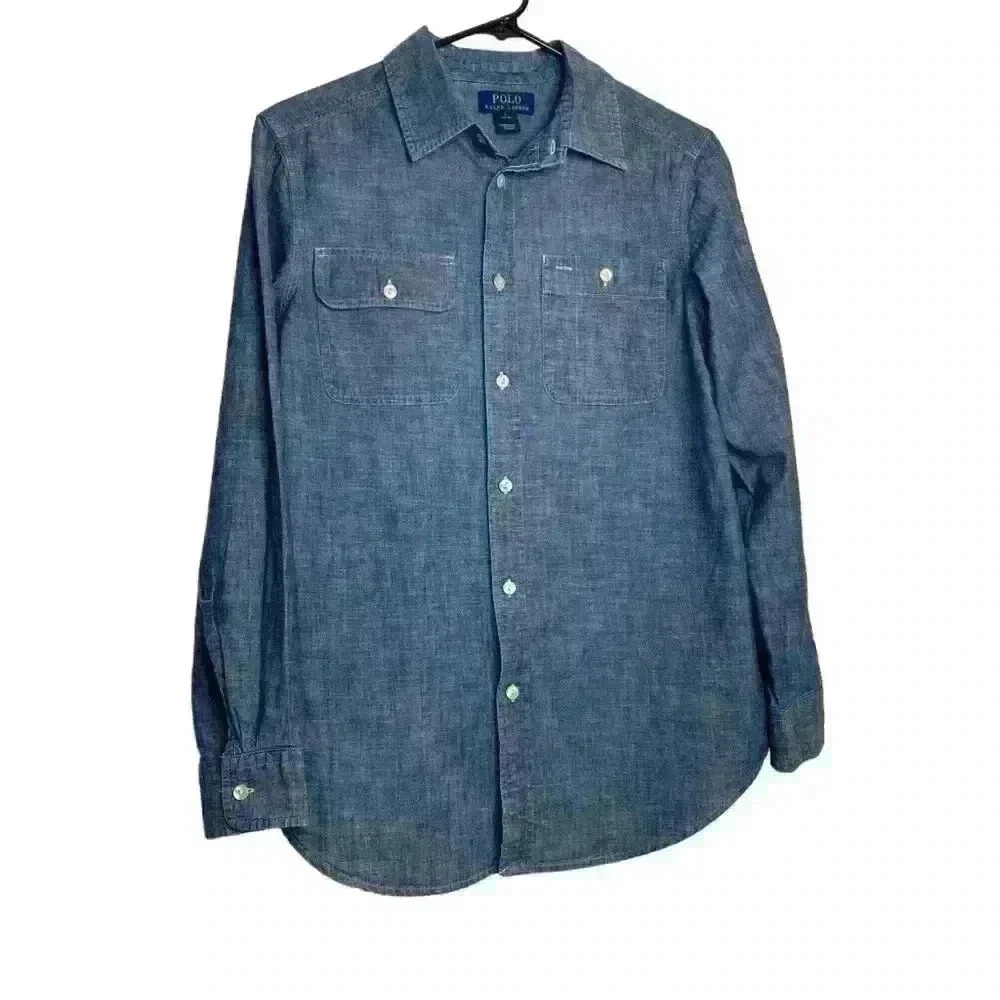 Polo by Ralph Lauren Youth denim long sleeve lightweight button down Y-size14/16